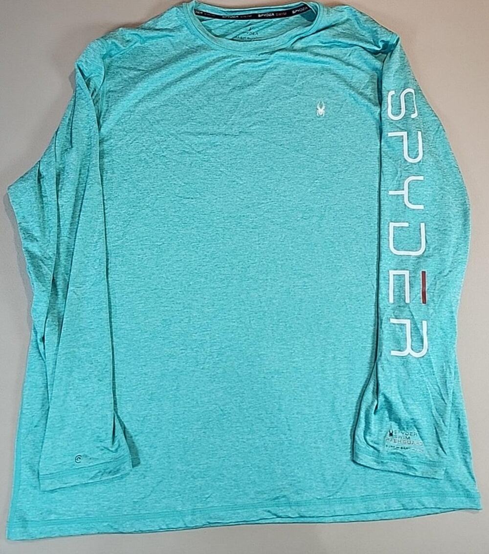 Spyder Swim Men’s XL Rash Guard UPF 50+ Long Sleeve Aqua Quick Dry